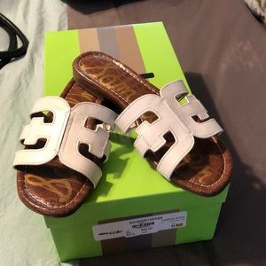 Sam Edelman white bay slides ❤️